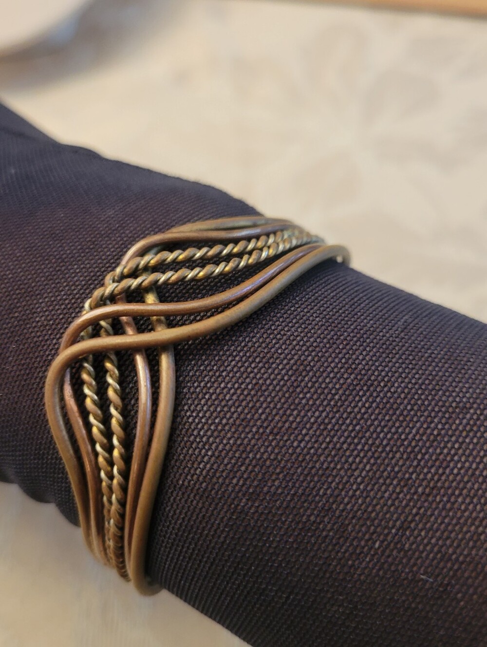 Women’s Multi-Row Twisted Metal Bangle Bracelet - Bronze Tone